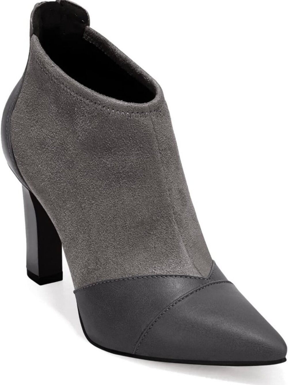 Stylish Women's Ankle Booties - Pointed Toe Stiletto High Heels with Zipper